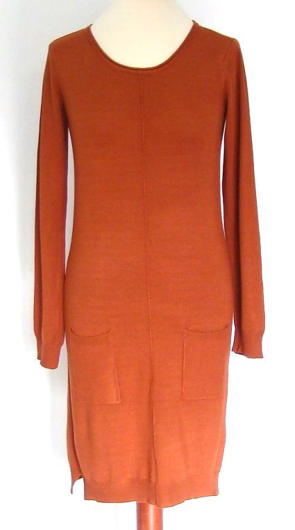 Esmara Strickkleid Longpullover in 40 42, Rostbraun Camel Terracotta Senf