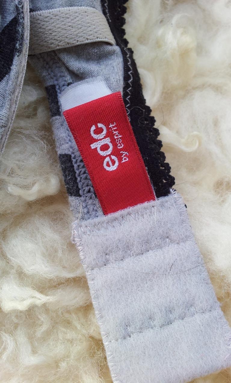 Esprit Bügel-BH in 75C, Grau / Schwarz, Softcups Baumwolle Spitze