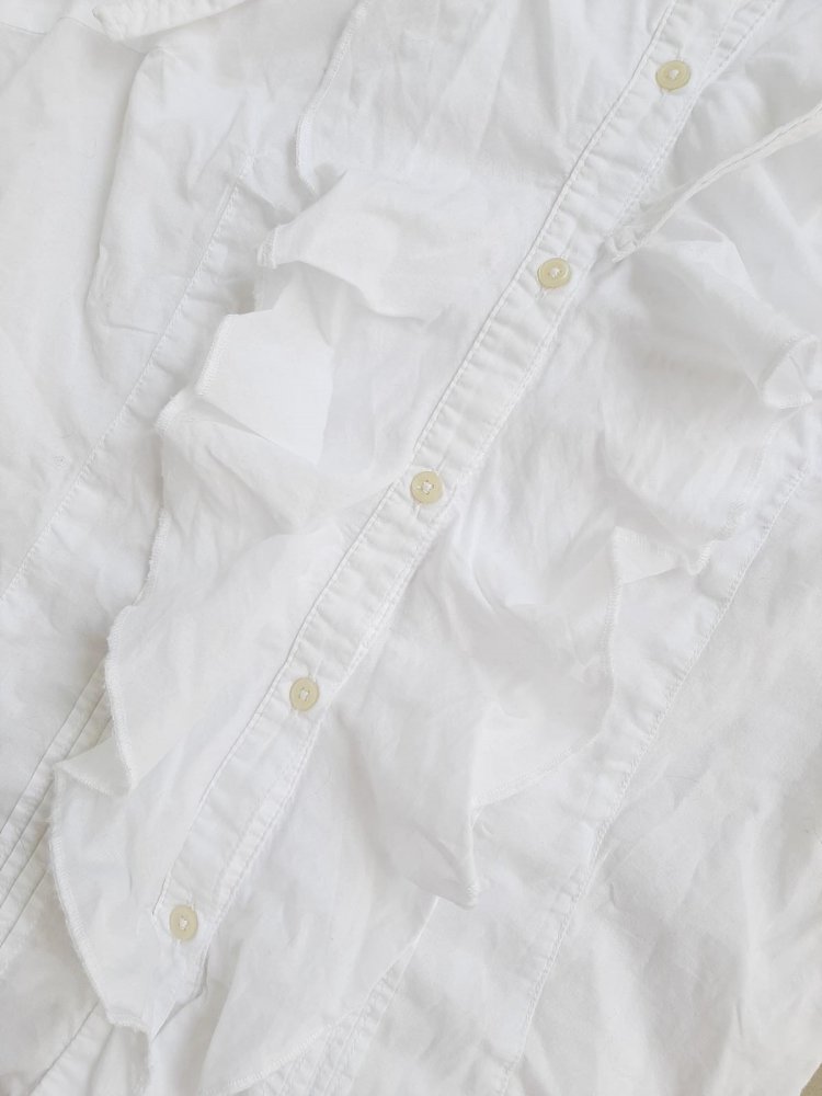 Esprit Kurzarm-Bluse in S 36, Weiß, Volants Schluppe Biesen, neu