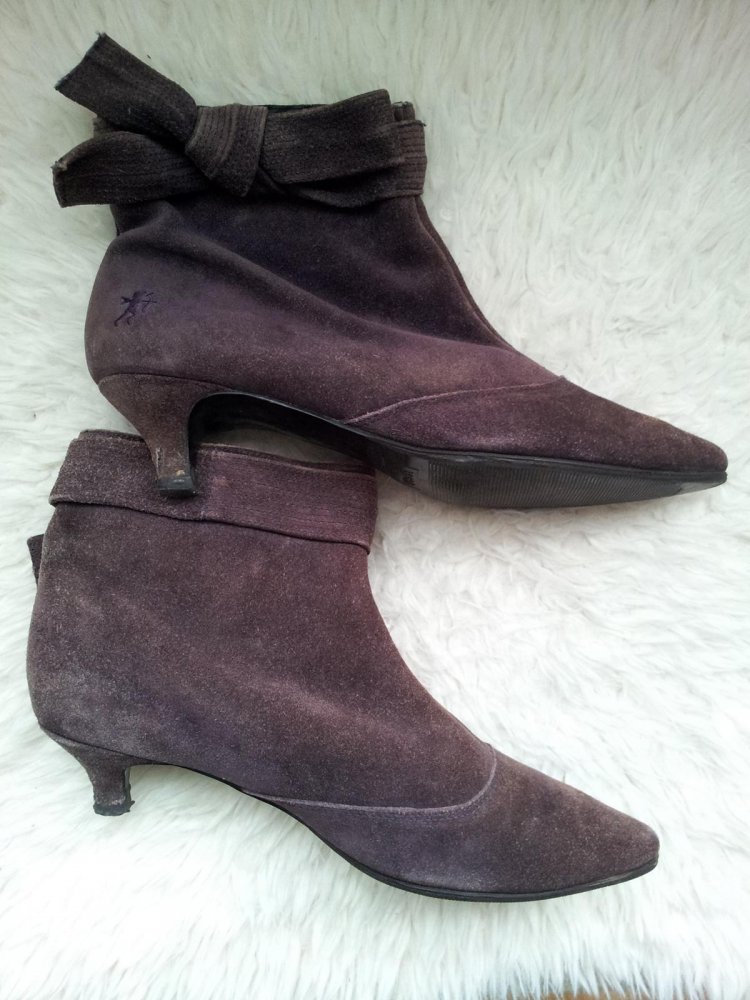 Esprit Stiefelette Booties in 39, Lila Pflaume Beere, Rauhleder