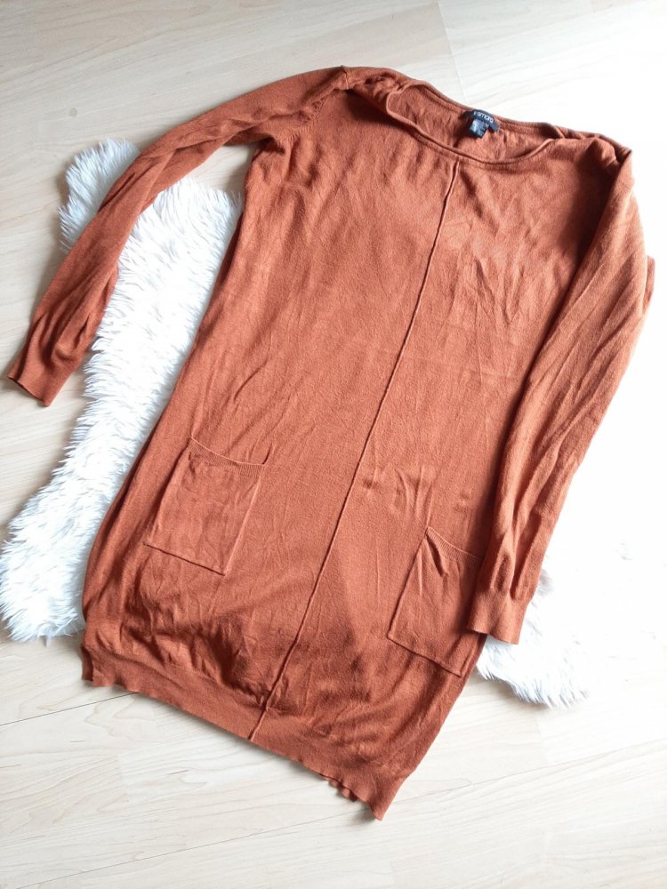 Esmara Strickkleid Longpullover in 40 42, Rostbraun Camel Terracotta Senf