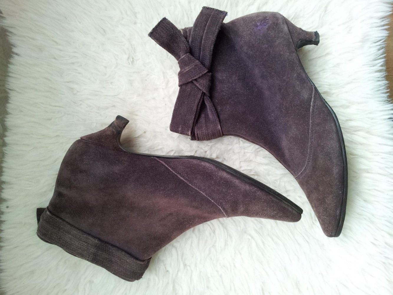 Esprit Stiefelette Booties in 39, Lila Pflaume Beere, Rauhleder