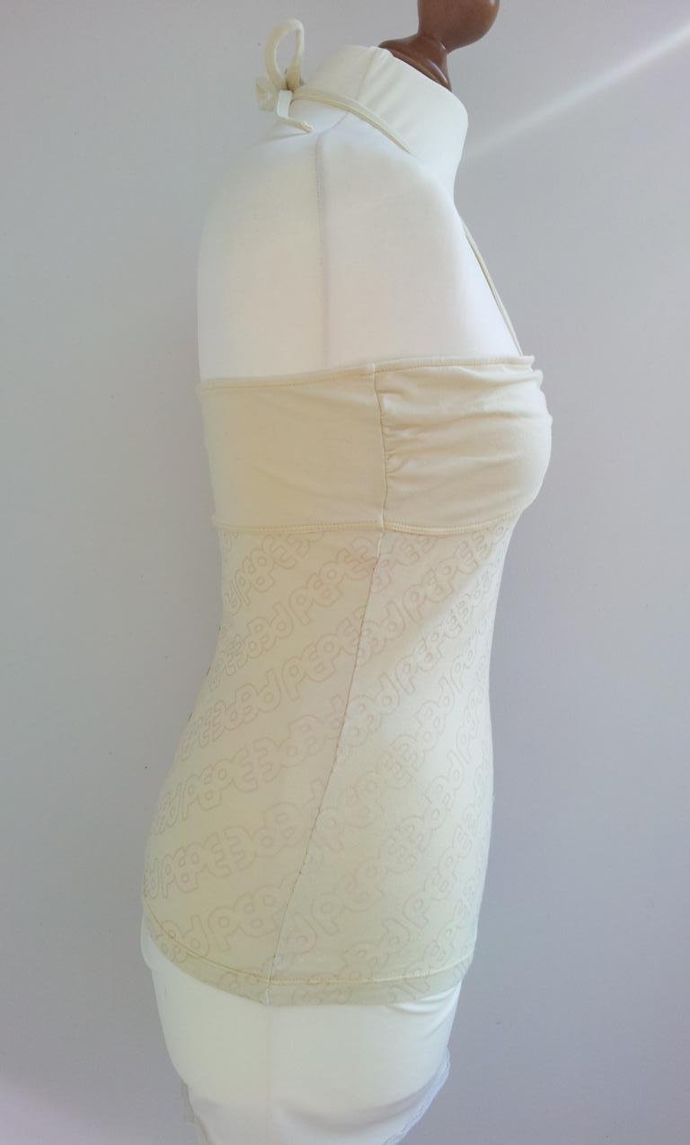 Pepe Jeans London Neckholder-Top in L (36), Hellgelb / Gold, neu