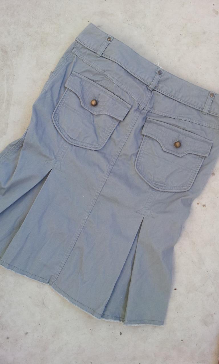 Diesel Jeans-Rock in W28 38, Salbeigrün/Khaki/Grau, Falten, NEU