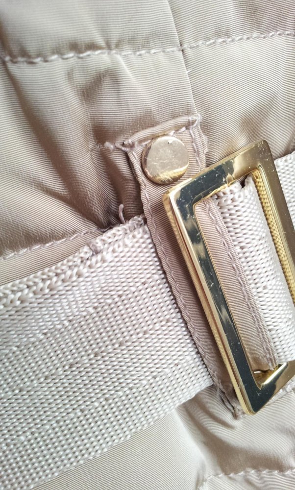 Mango Steppmantel Daunenjacke in L 40, Beige Gold, Gürtel Kapuze