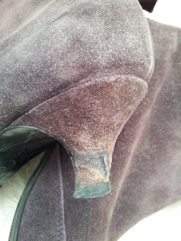 Esprit Stiefelette Booties in 39, Lila Pflaume Beere, Rauhleder