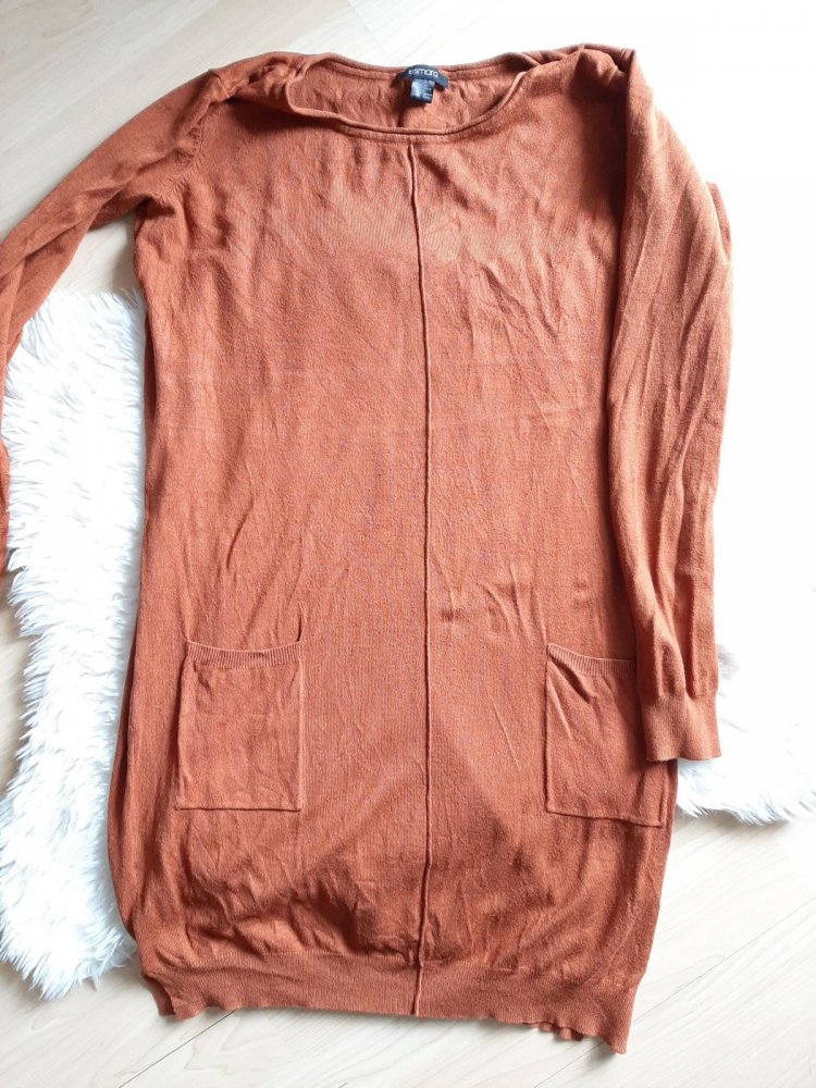 Esmara Strickkleid Longpullover in 40 42, Rostbraun Camel Terracotta Senf