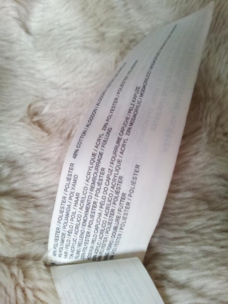 Mango Jacke Kurzmantel, L 40, Cognacbraun Beige, Duffle Teddyfell