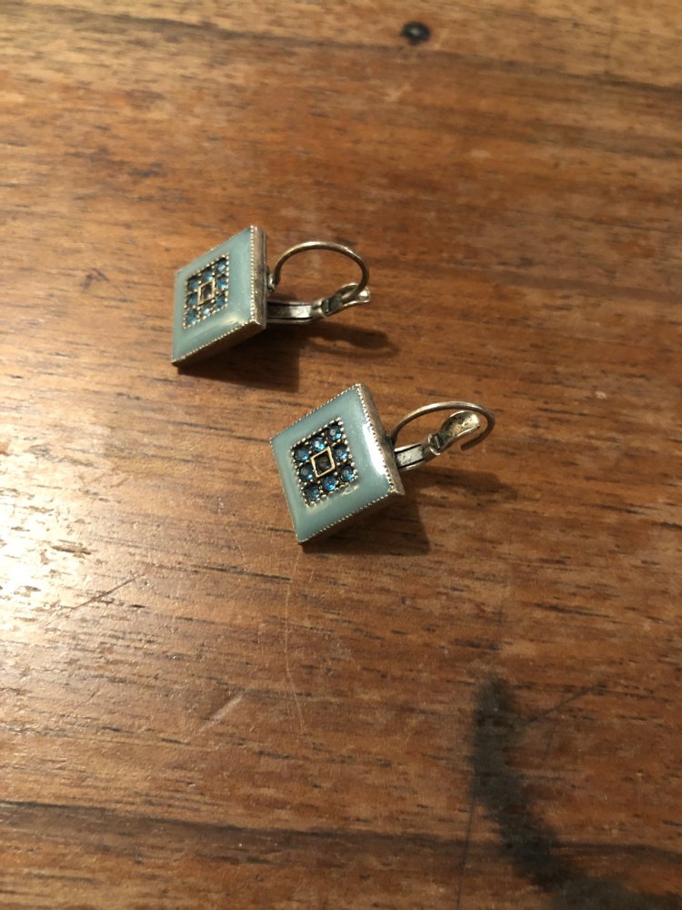 Türkisene viereckige Ohrringe 