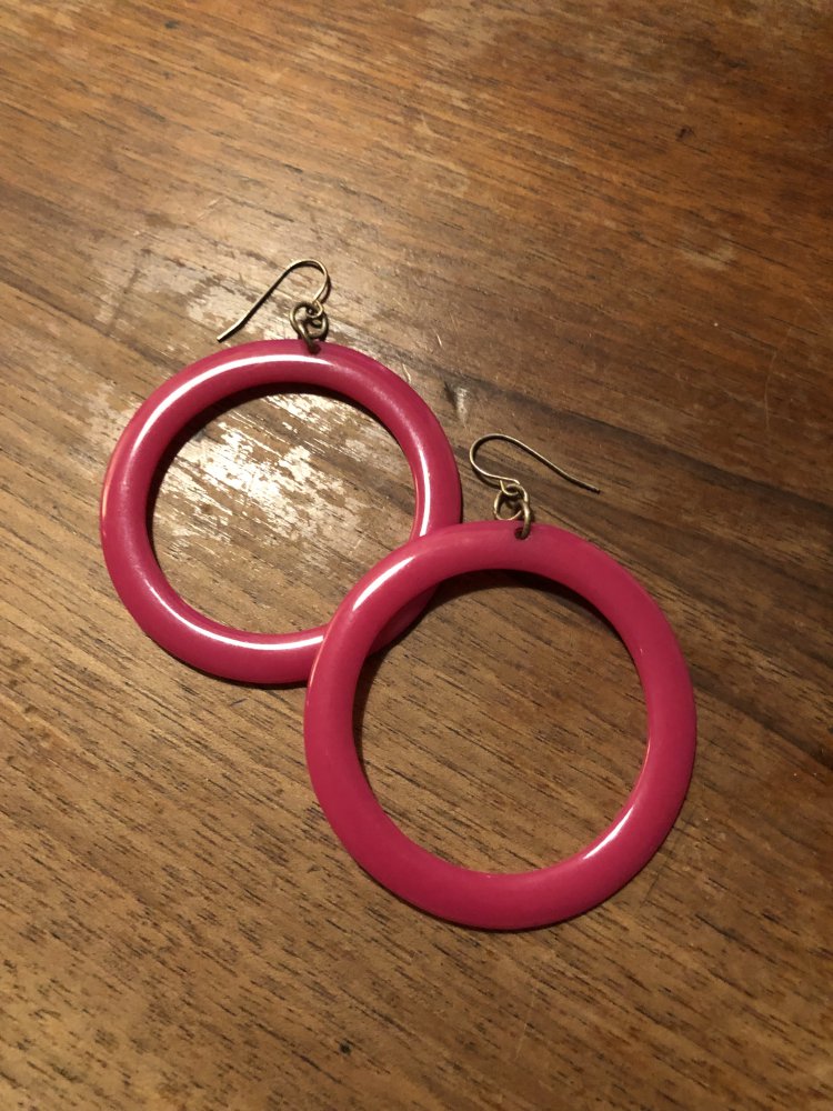 Pinke runde Ohrringe