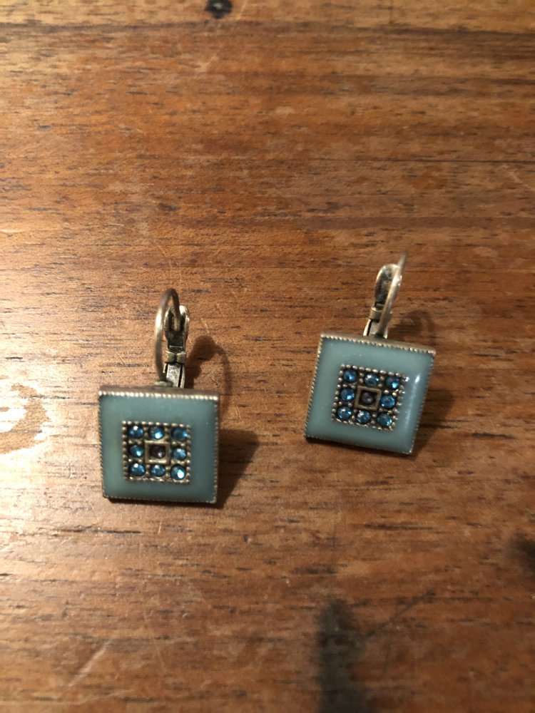 Türkisene viereckige Ohrringe 