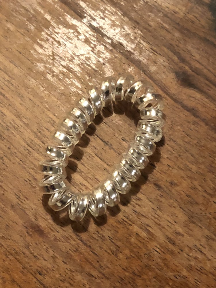 Haargummi durchsichtig mit Silber 