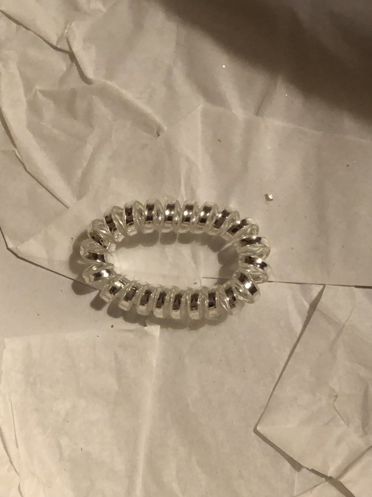 Haargummi durchsichtig mit Silber 