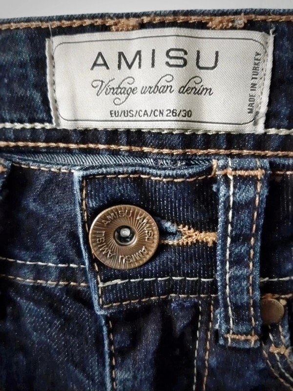 Frontier spise Streng Dunkelblaue Amisu Jeans | New Yorker | Gr. 26/30 | Vintage urban denim |  Low Waist | Hüftjeans :: Kleiderkorb.de