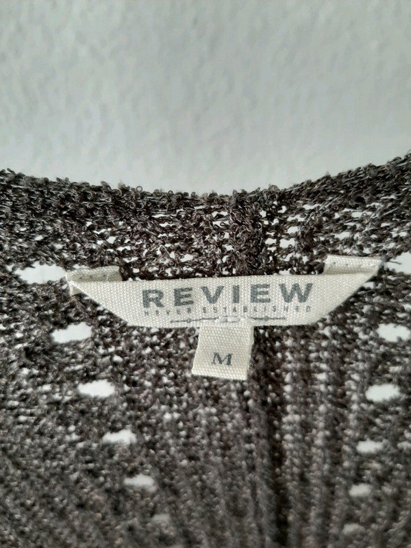 Grauer Review Longcardigan | Basic Hanger | Strickjacke | Lochmuster