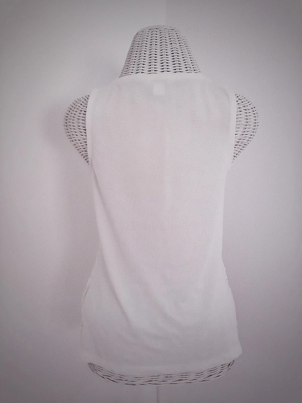 Cremeweißes Amisu Trägertop mit Häkelspitze | Gr. XS (eher 36/38) | Materialmix