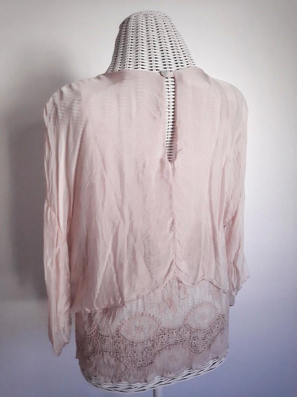 Rosa No Name Blusenshirt | Italienische Mode | Onesize | Mehrlagig | Seide