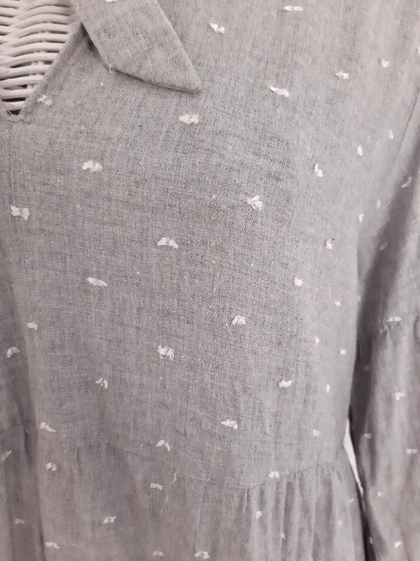 Graues ZARA Kleid | Gr. S | Schluppe | Minikleid | Langarm | Viskose