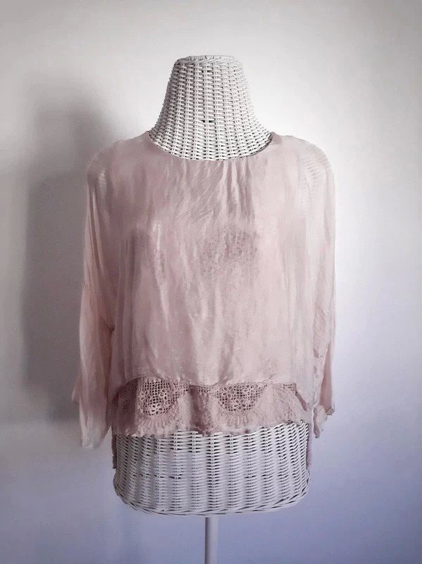 Rosa No Name Blusenshirt | Italienische Mode | Onesize | Mehrlagig | Seide