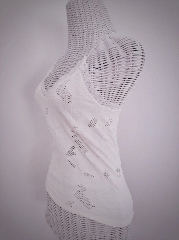 Cremeweißes Blind Date Trägertop | Gr. S/M | Spaghettiträger | Spitze