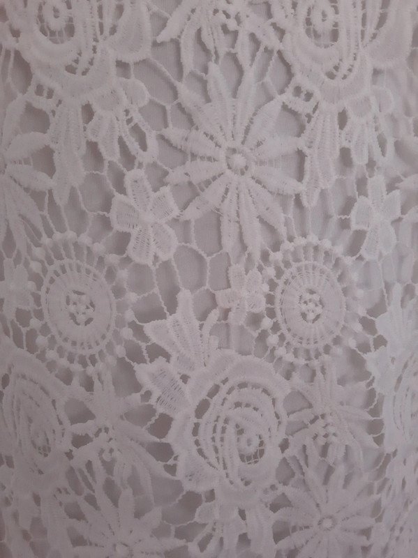 Cremeweißes Amisu Trägertop mit Häkelspitze | Gr. XS (eher 36/38) | Materialmix