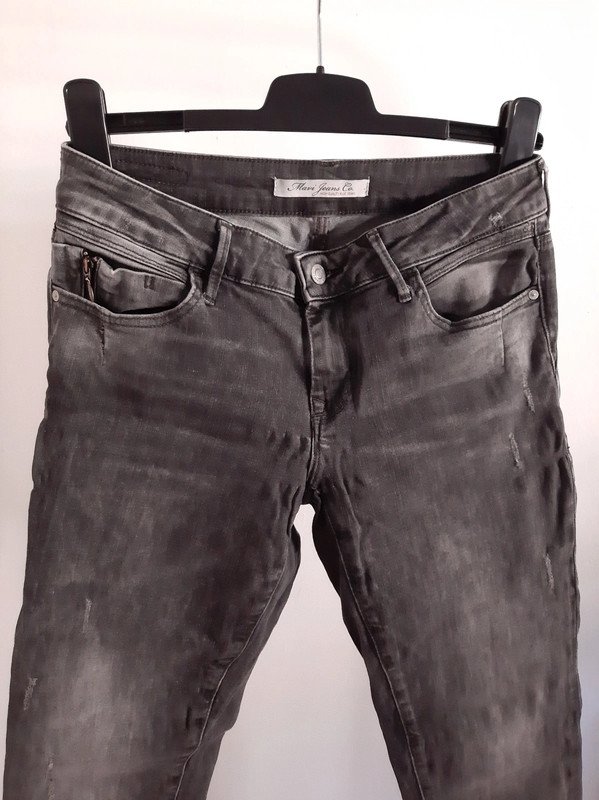 Dunkelgraue Mavi Röhrenjeans | Gr. 28/30 | Serena | Low Waist | Skinny Jeans | Used-Look