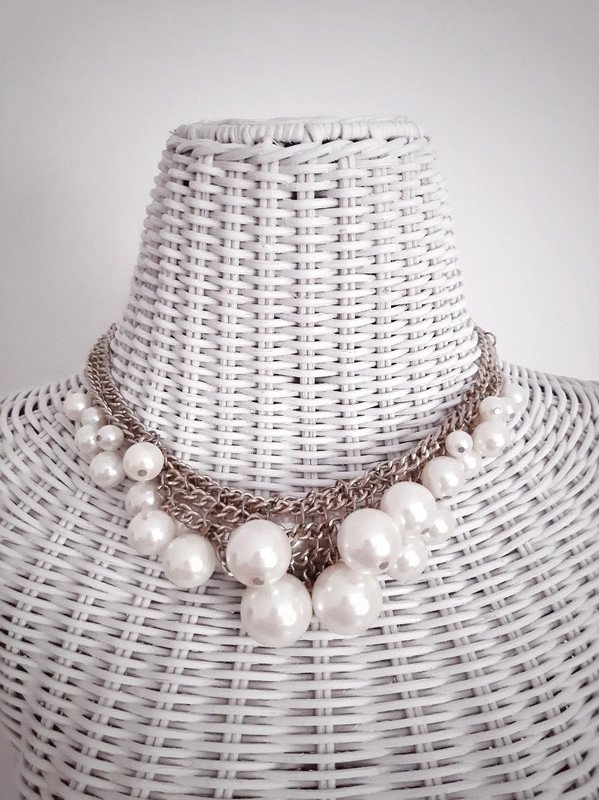 Perlenkette ~ Statementkette ~ Halskette ~ Modeschmuck ~ zweireihig