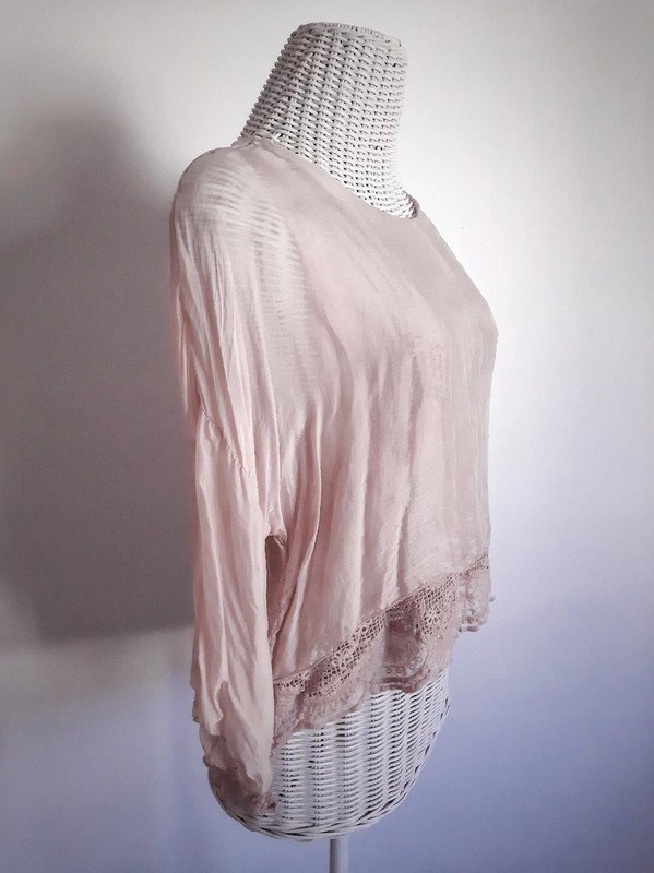 Rosa No Name Blusenshirt | Italienische Mode | Onesize | Mehrlagig | Seide