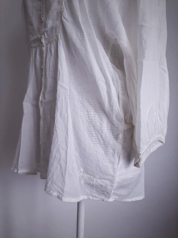 Cremeweiße QS by S.Oliver Bluse | Gr. 36 | 3/4-Arm | Boho | Tunika | Loose Fit