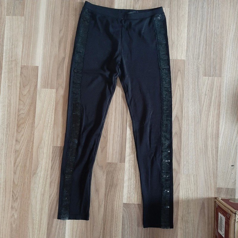 Schwarze Stoffhose mit Pailetten