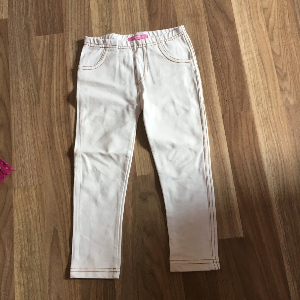 Weiße Leggings im Jeans-Look