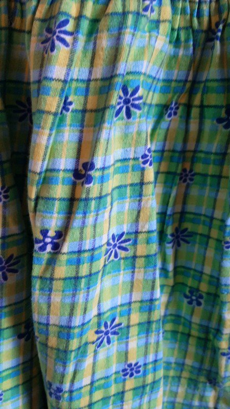 Grün/ gelb kariertes Kleid