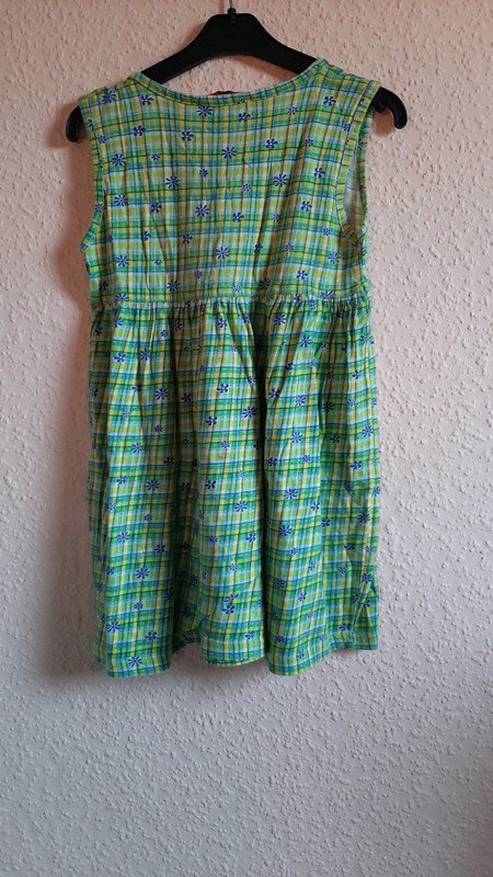 Grün/ gelb kariertes Kleid