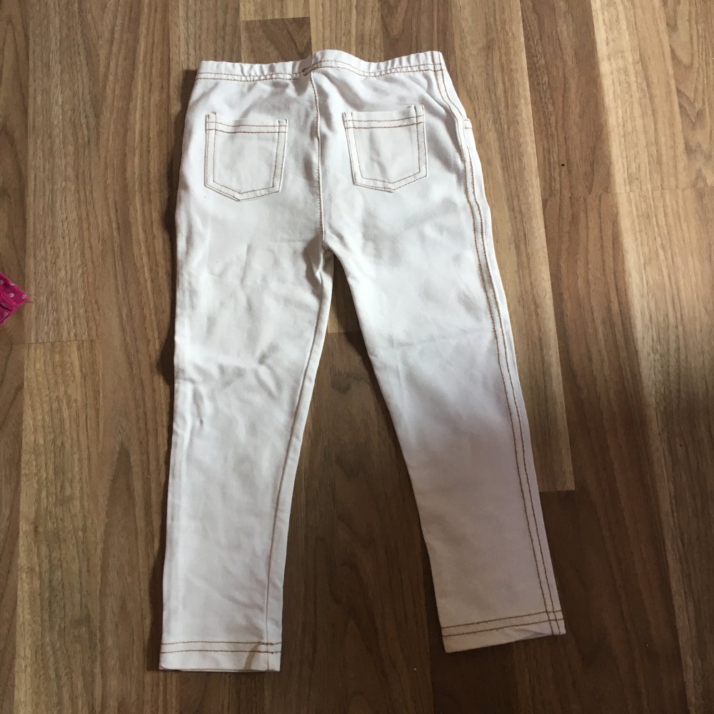 Weiße Leggings im Jeans-Look