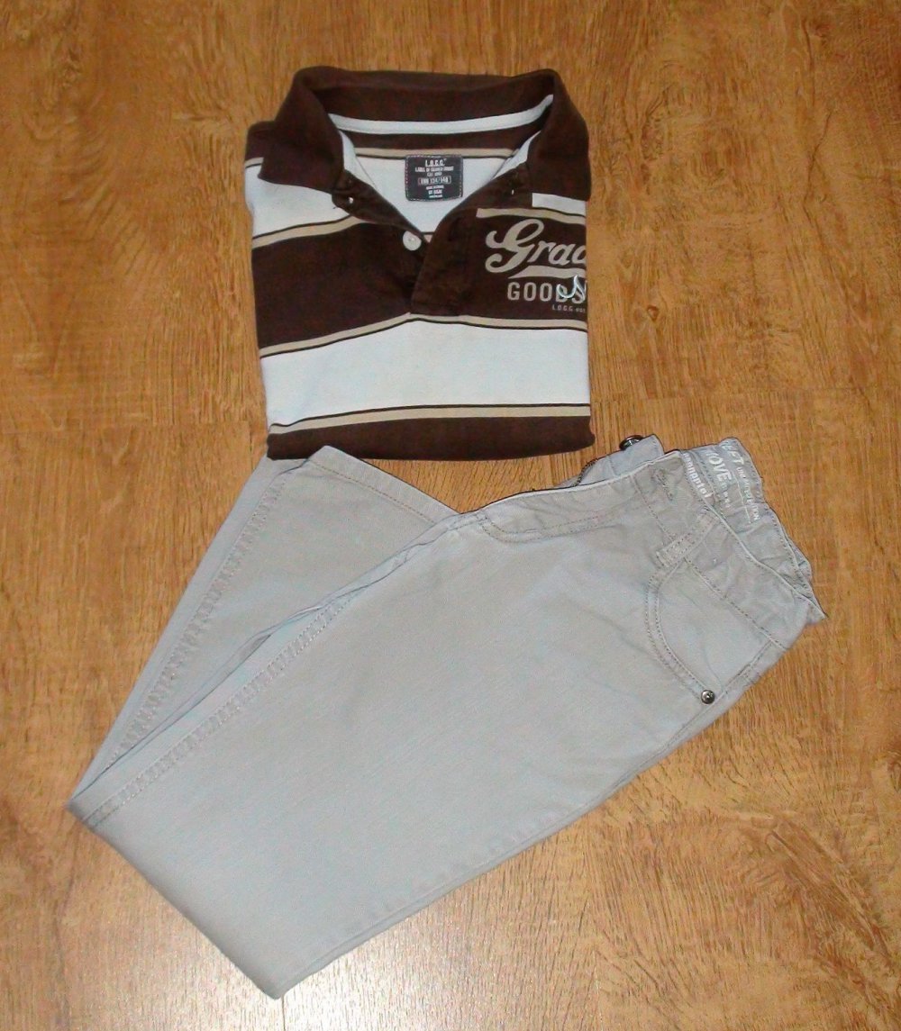 Polo-Hemd Gr.134/140 und Jeans für Jungs Gr.134