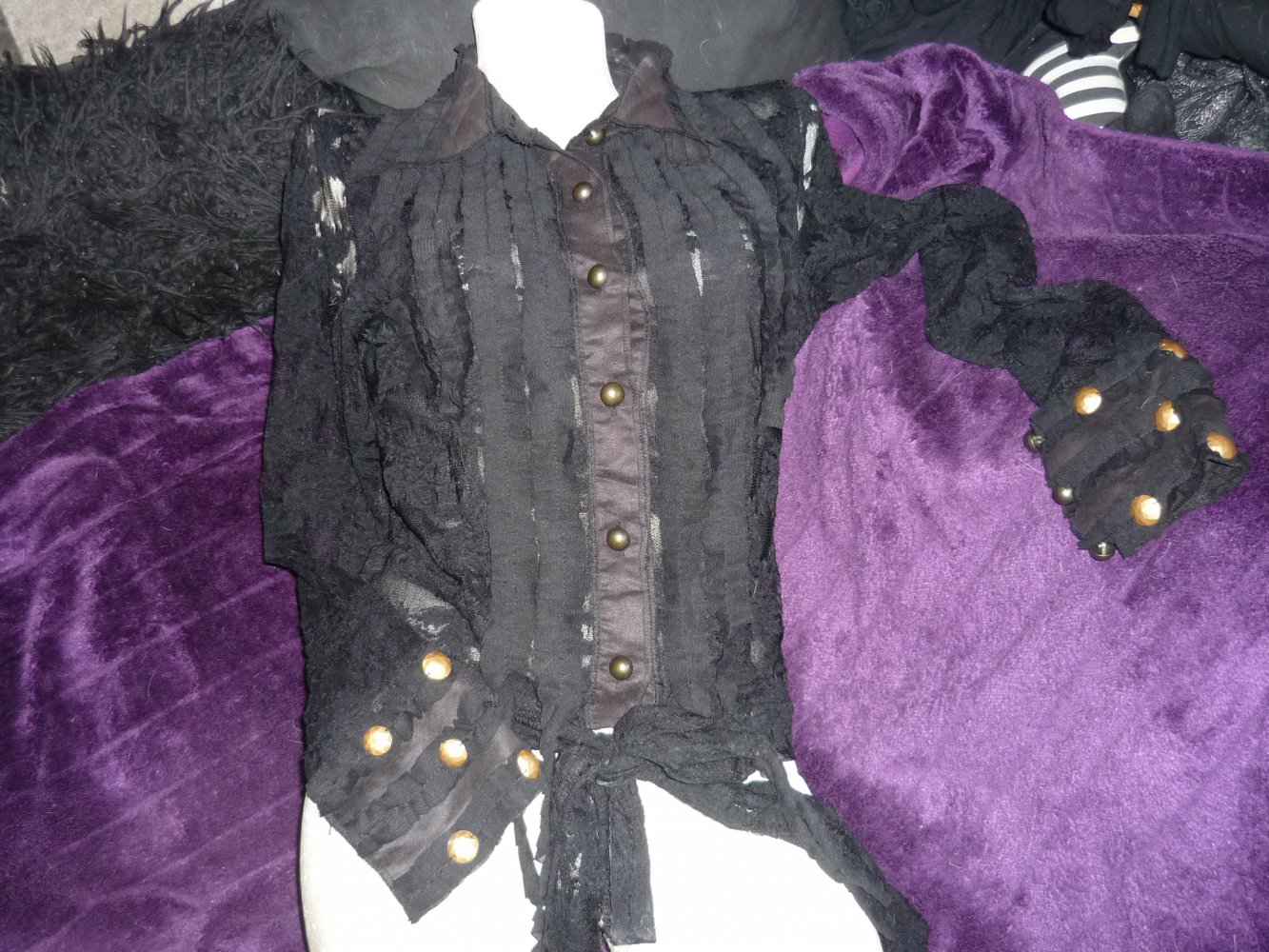Gothic Steampunk  Spitzen Bluse Jacke Gr. L