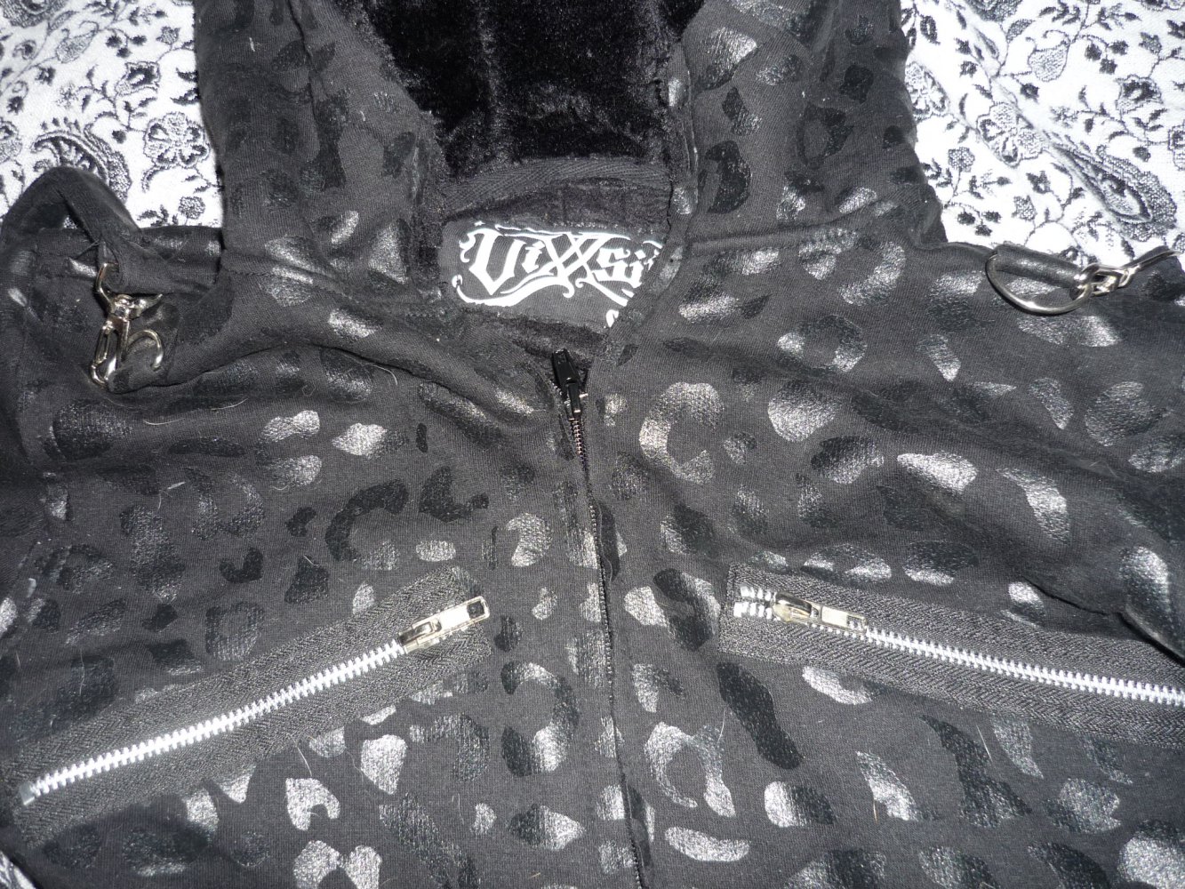 Vixxsin Hoody Leo Print Gothic Cyber Punk Gr. L 40