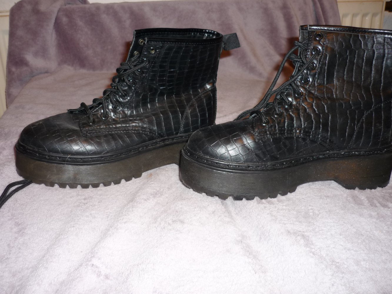 Kroko Kunstleder Docs Plateau 38 Gothic Punk