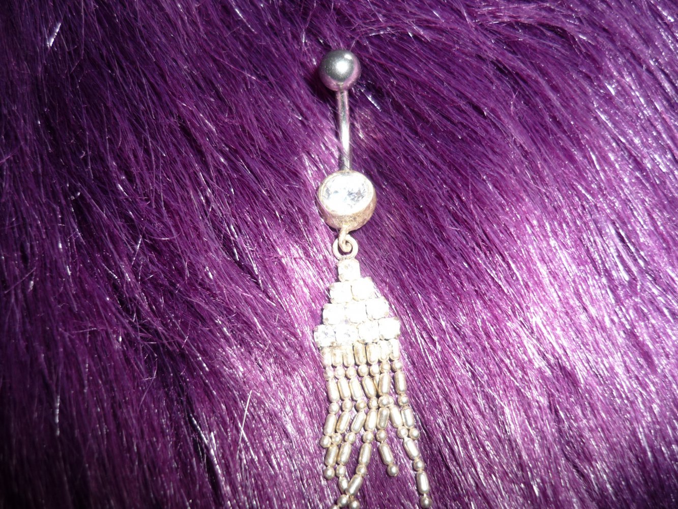 Nabelpiercing Barbell mit Glitzersteinen