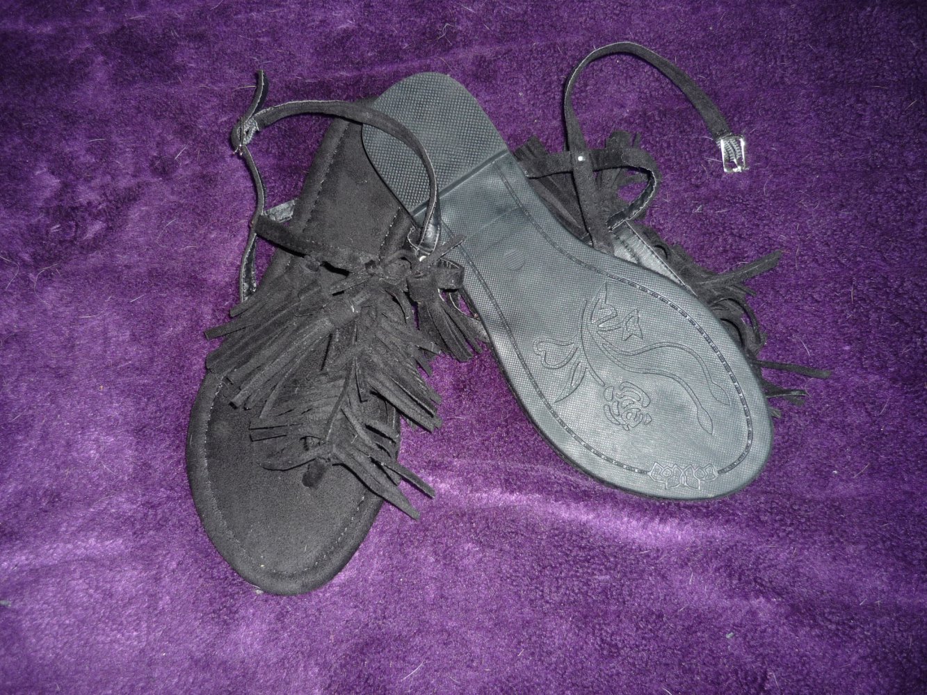 Sandalen mit Fransen Gothic Hippie Gr. 37