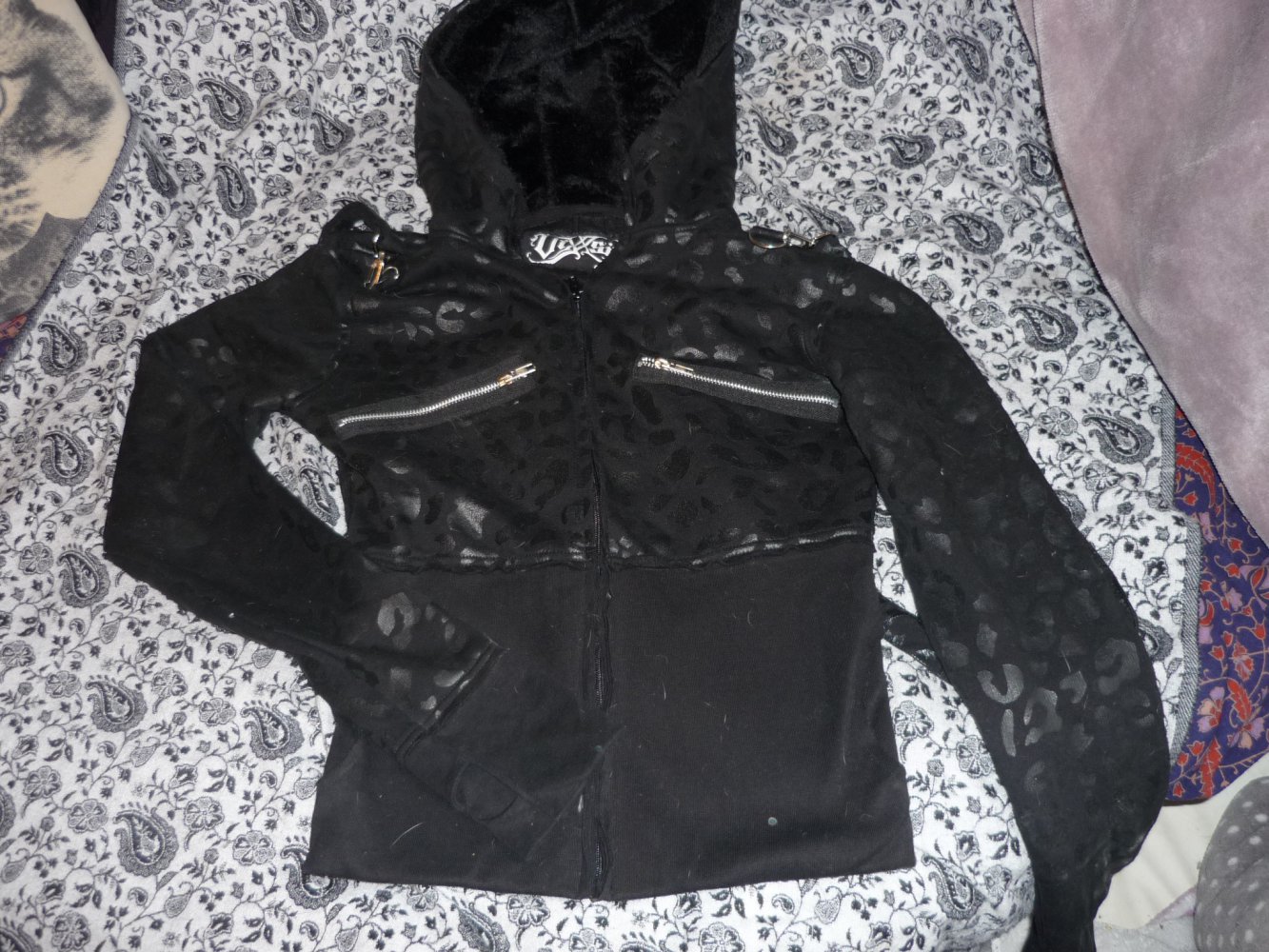 Vixxsin Hoody Leo Print Gothic Cyber Punk Gr. L 40
