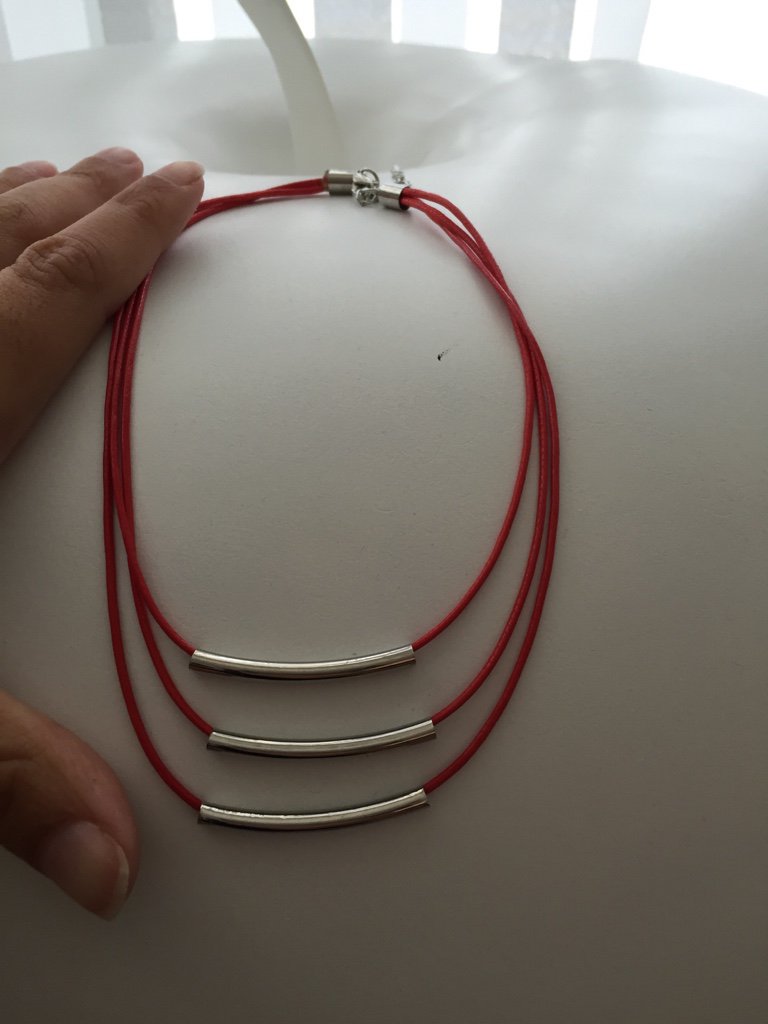  Rote Kette/ neu/ silberfarben/ Modeschmuck/ Schmuck