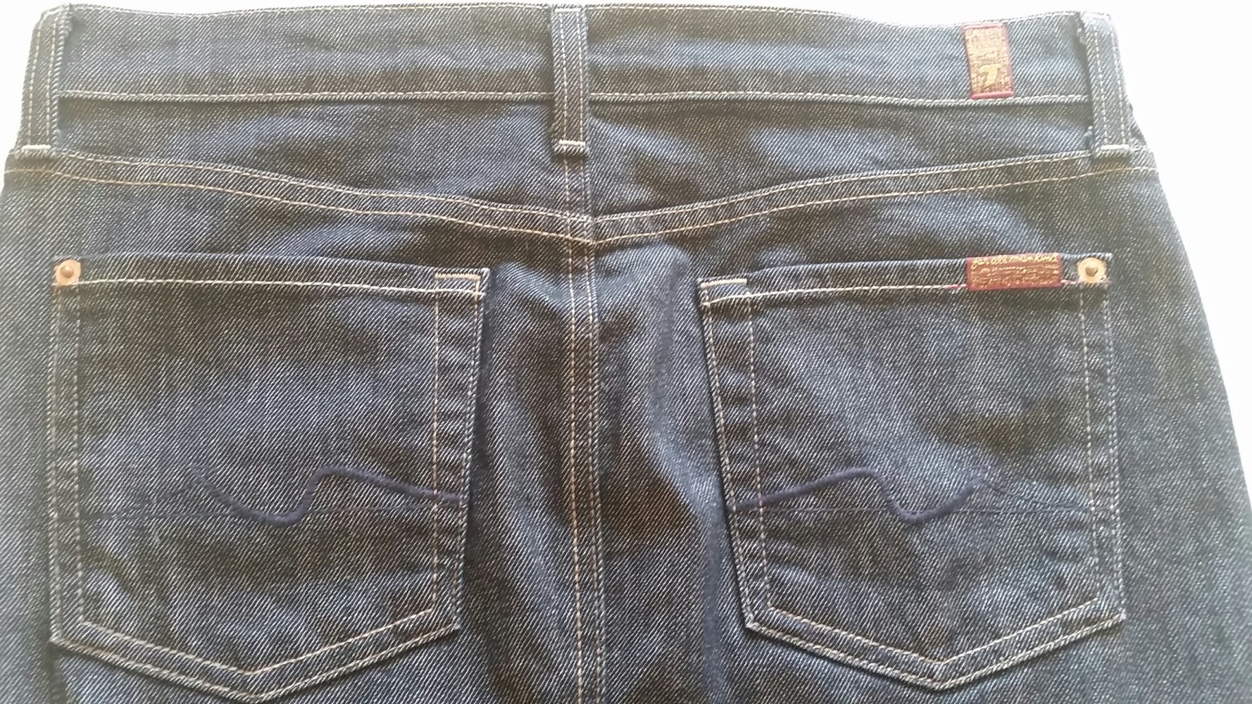 7 for all mankind Jeansrock Seven Stretch Gr. 28 blau **NEU*
