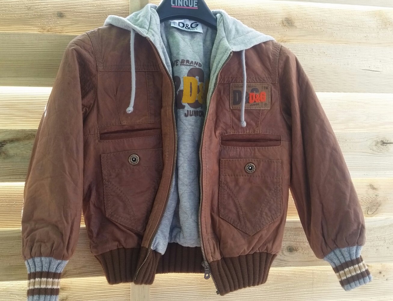 D&G Junior Lammlederjacke mit Kapuze