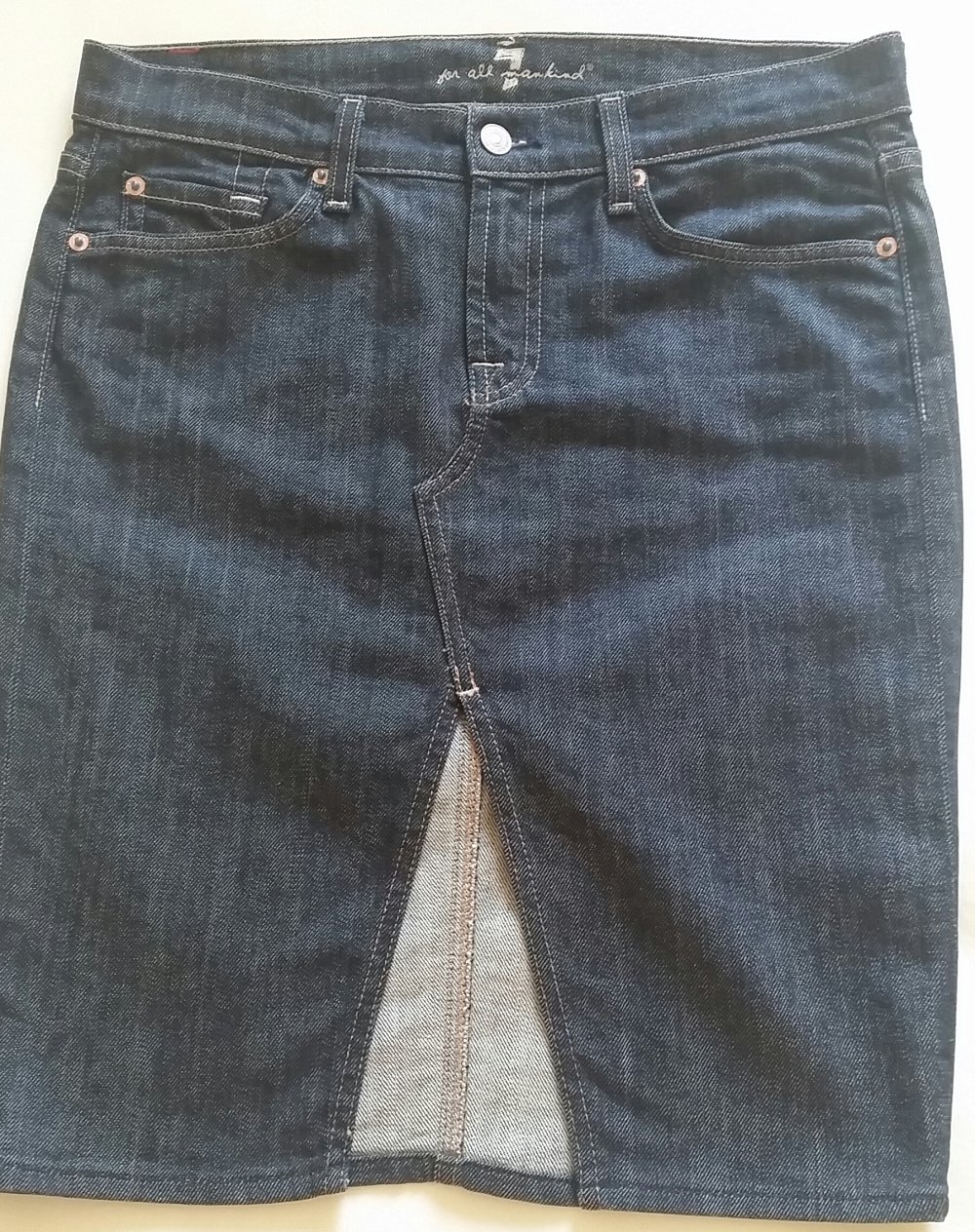 7 for all mankind Jeansrock Seven Stretch Gr. 28 blau **NEU*