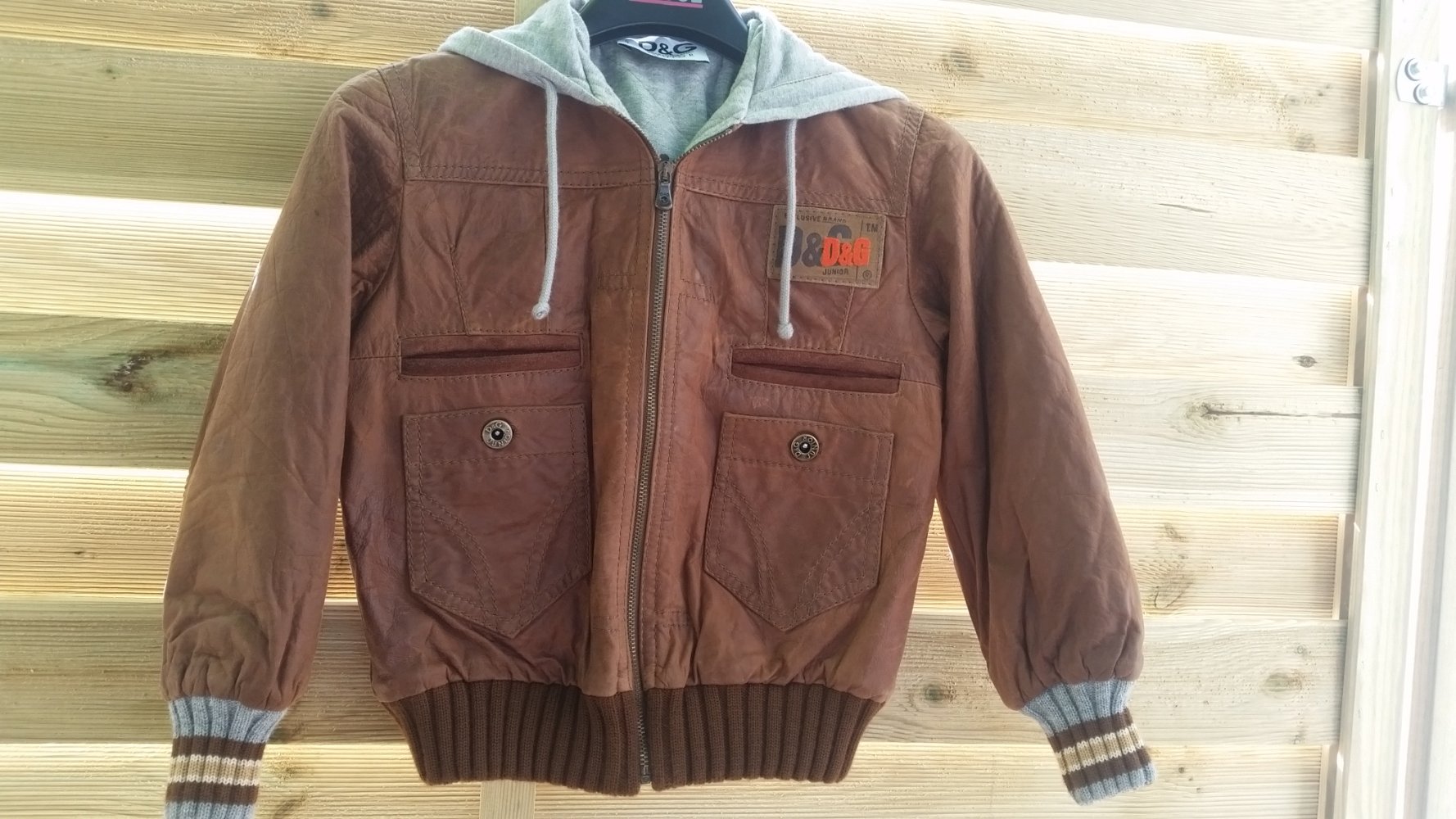 D&G Junior Lammlederjacke mit Kapuze