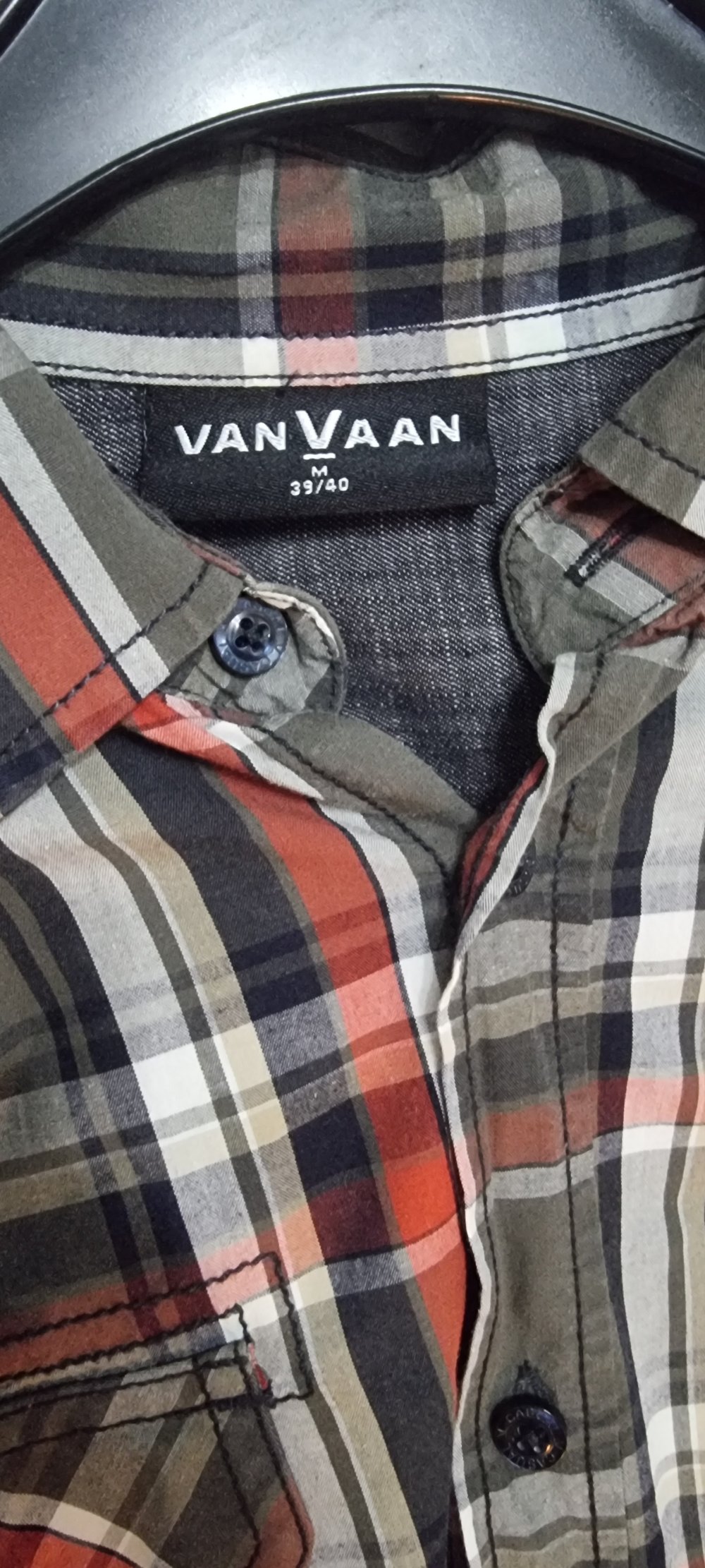 Kariertes Hemd Rot Khaki