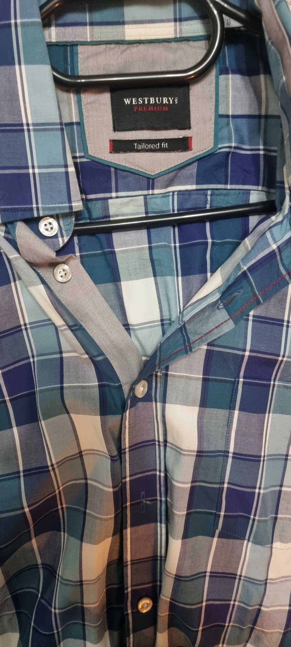 Kariertes Hemd Blau Premium