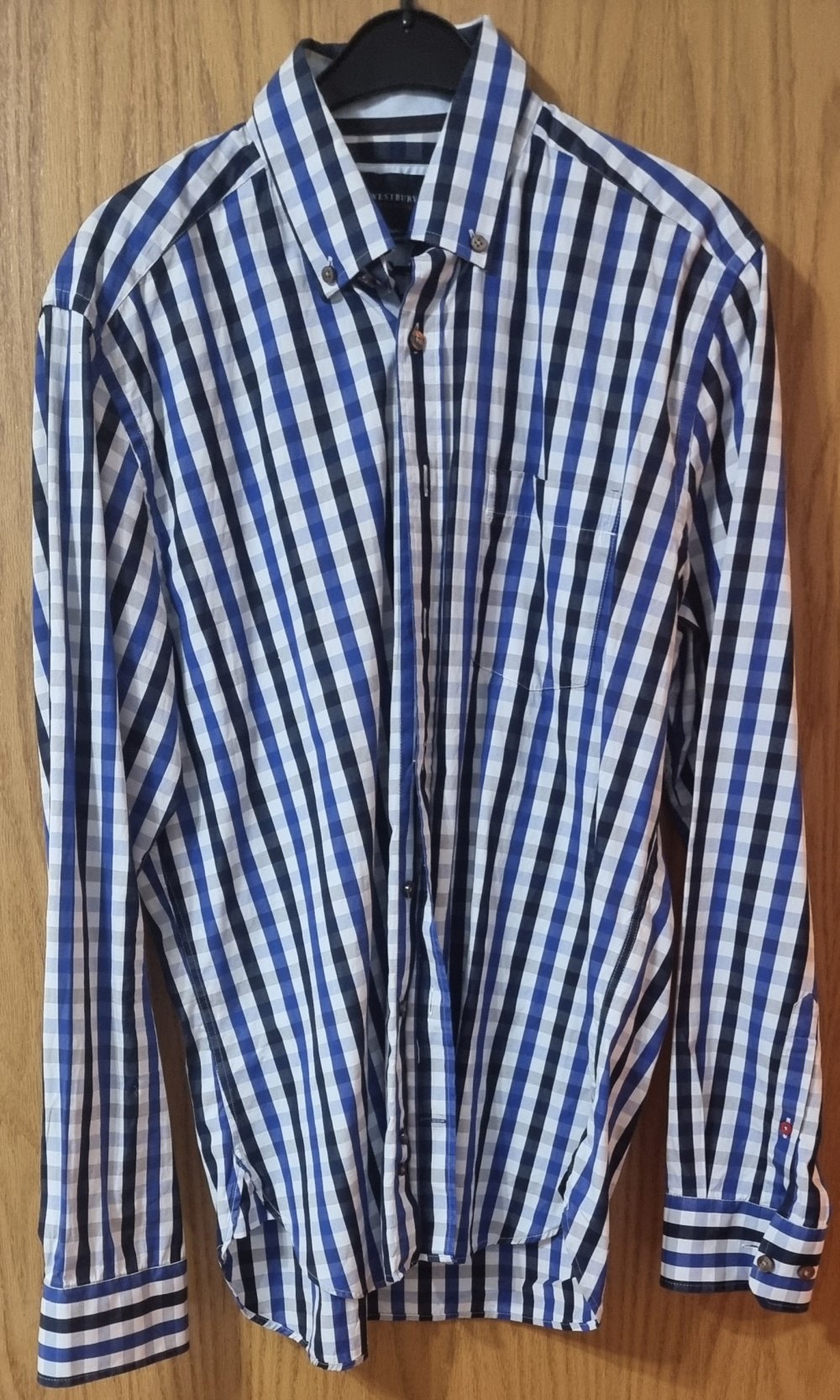 Kariertes Hemd Blau Schwarz Premium