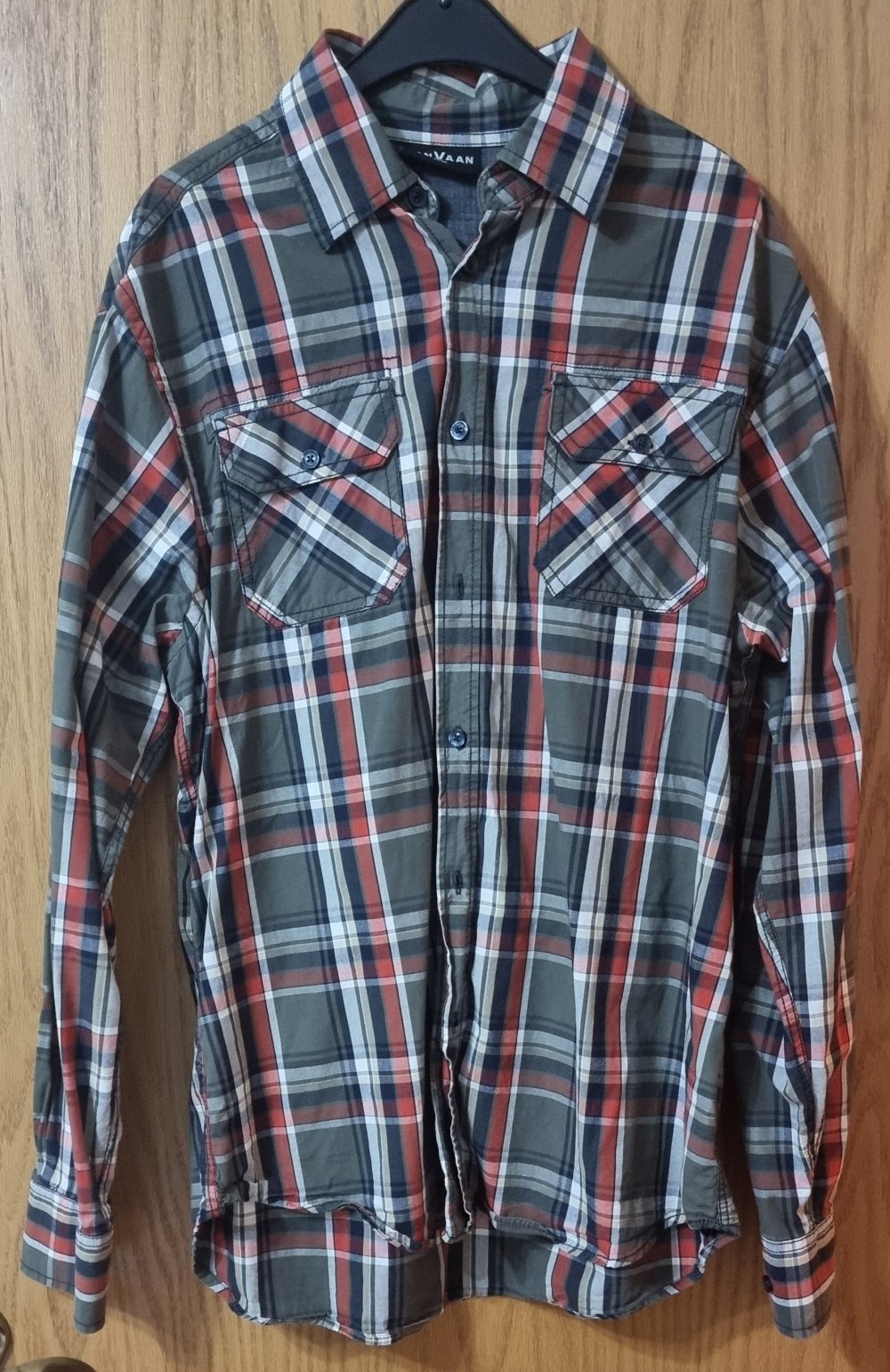 Kariertes Hemd Rot Khaki